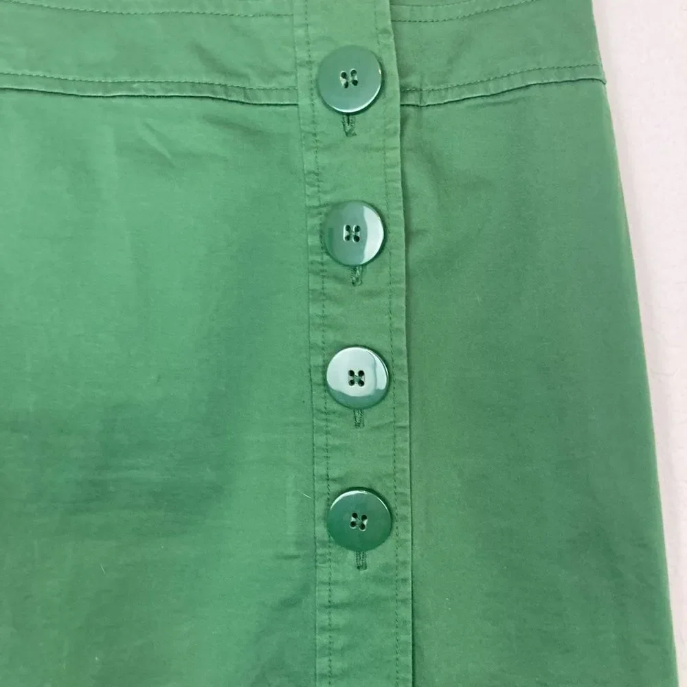 Talbots Green Mini A-line Skirt with Button Detail academia cute runs big